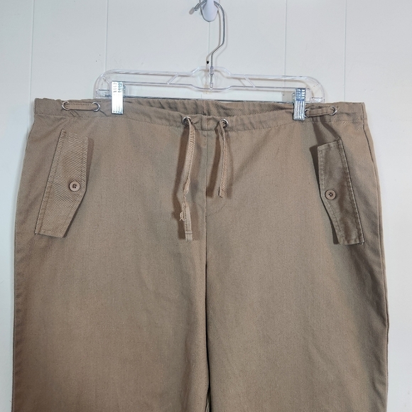 PrettyLittleThing Womens Drawstring Wide Leg Baggy Khaki Cargos Size 10 - Picture 4 of 16